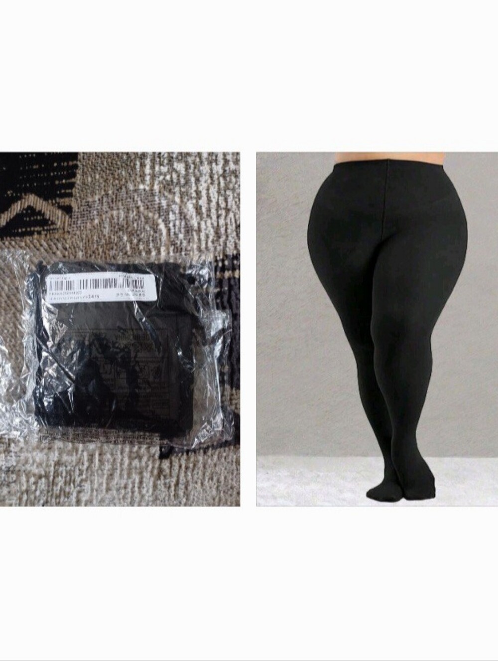 4/$50 New Black Plus Size Stretch Tights - Size 0XL-2XL